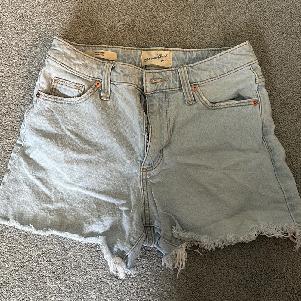 Light wash denim shorts